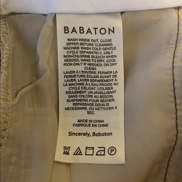NWT Aritzia Babaton Pleated Pants in Beige Plaid - Picture 7 of 8